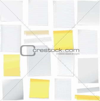 Vector paper note and post it