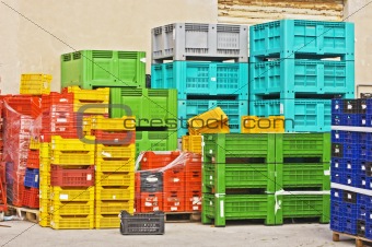 Coloured crates 