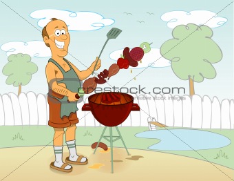 Cook barbecue man