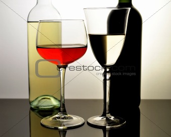 red and white wine 