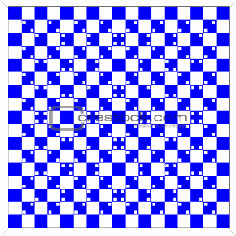 illusion of volume in blue and white squares