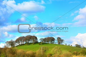 Beautiful Scottish landscape with hills and trees
