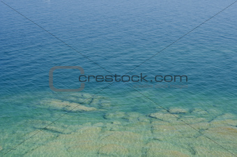 Transparent waters of Garda Lake, Italy