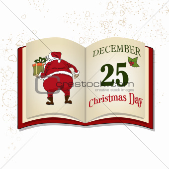 Christmas book isolated on white background