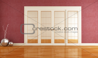 Interior with sliding door