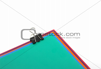 Color papers and black clip