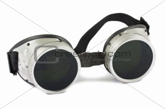 Old used welding goggles