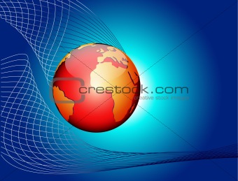 vector globe blue abstract background