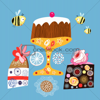 bright decorative cakes