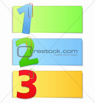 Paper cards with numbers