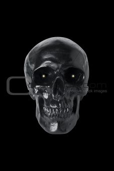 Black skull with glowing eyes