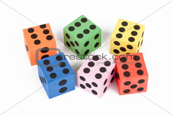 Colorful foam dice