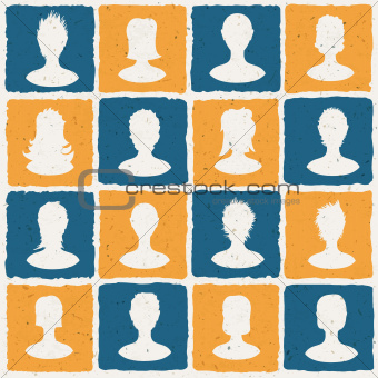 Portraits of many people. Social network concept illustration. 