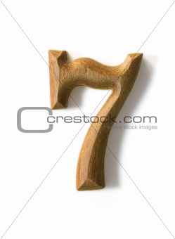 Wooden numeric 7