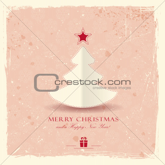 Grunge background with Christmas tree