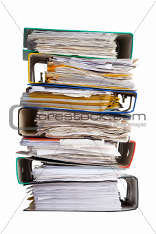 The pile of file binder with papers