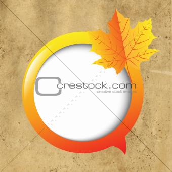 Cardboard Background With Speech Bubble And Leaf