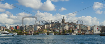 Cityscape over Bosphorus in Istanbul