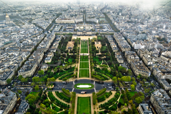 Paris center aerial view