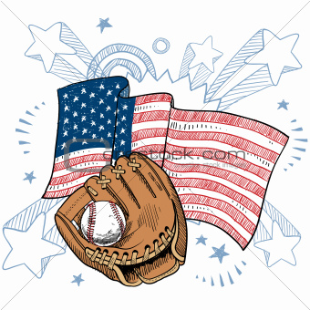 America loves baseball sketch