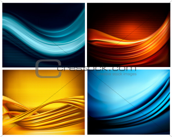 Set of business elegant colorful abstract backgrounds  Vector illustration