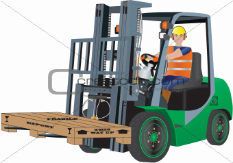 Green Forklift Truck