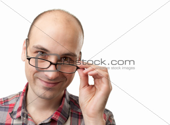 caucasian man with glasses