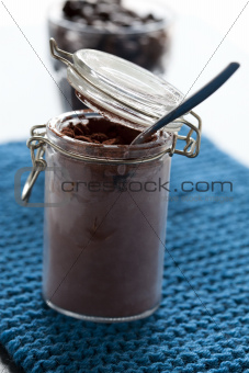 Cocoa powder in glass jar