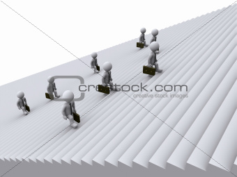 Businessmen are climbing stairs