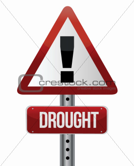 road traffic sign with a drought concept