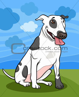 bull terrier dog cartoon illustration