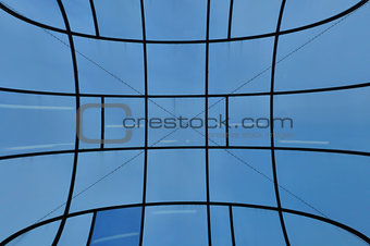 distorted glass facade