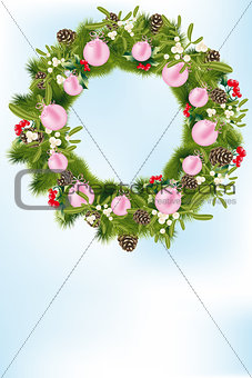 Christmas wreath with decoration