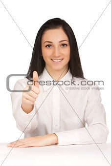 Young woman gesturing OK