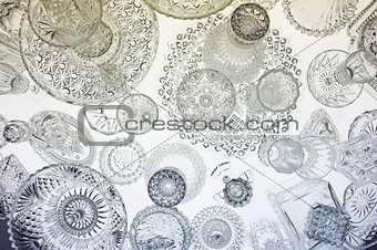 Glassware pattern on table