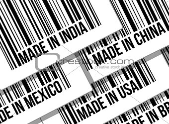 barcode, trade war, business concept