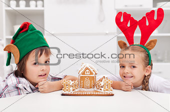 Children with their gingerbread house
