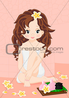brunette girl in spa