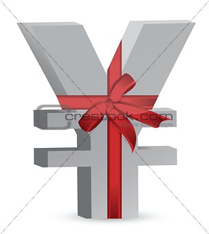 yen currency symbol and ribbon