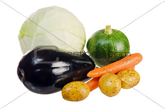 Fresh vegetables  isolated on white