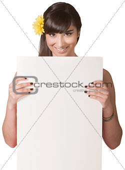 Pretty Lady Holding Poster