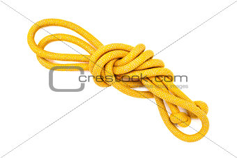 yellow skipping rope isolated on white background