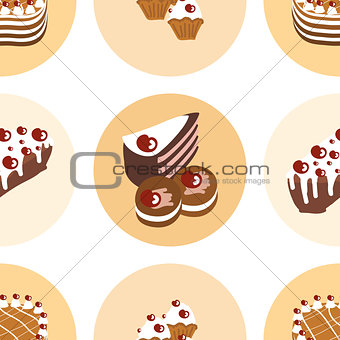 Seamless pattern with delicious sweet