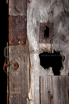 Old wooden rustic door.