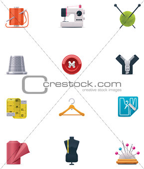 Vector sewing icon set