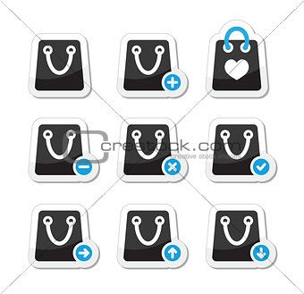 Shopping bag vector icons set