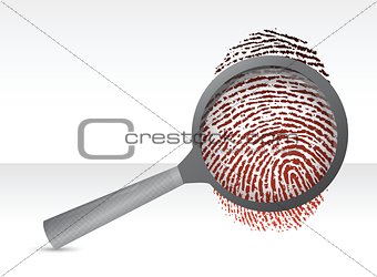 Detectives magnifier with fingerprint
