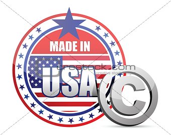 Made in USA flag seal with copyright