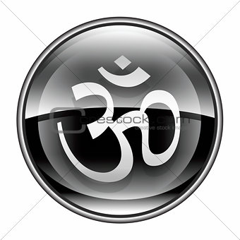 Om Symbol icon black, isolated on white background.