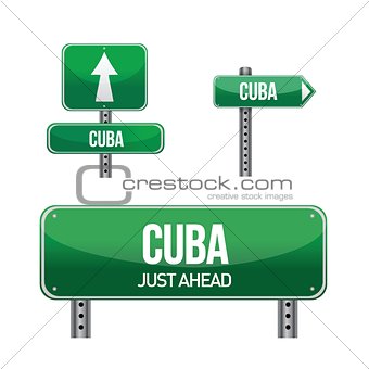 cuba Country road sign
